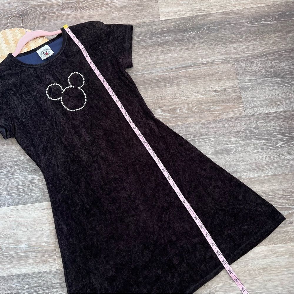 RARE vintage 1995 Mickey & Co little black velvet dress w/ rhinestone Disney - Picture 7 of 9
